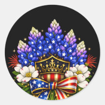 Clip Art patriotique du 4 juillet Texas Bluebonnet