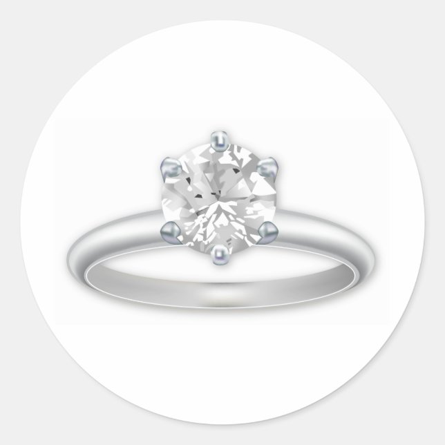 Sticker Rond Clipart à bille à anneaux de diamant (Devant)