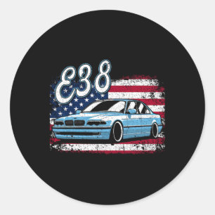 Sticker Rond Cliquez Pour Plus E38 4 juillet American Retro