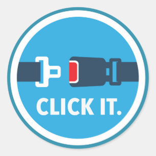 Sticker Rond Cliquez sur-le. Période. Signe de ceinture de