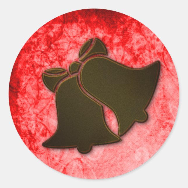 Sticker Rond Cloches Brown vintages sur joints d'enveloppe roug (Devant)