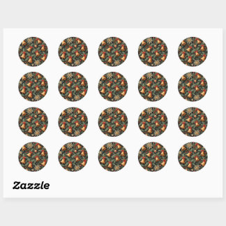 Sticker Rond Cloches de fête, motif décoratif.