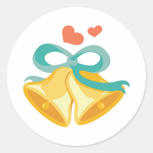 Sticker Rond Cloches de mariage (Devant)