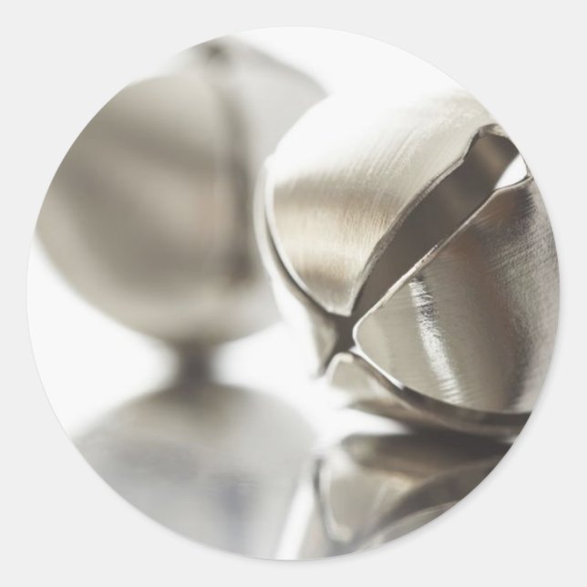 Sticker Rond Cloches Jingle Argent (Devant)
