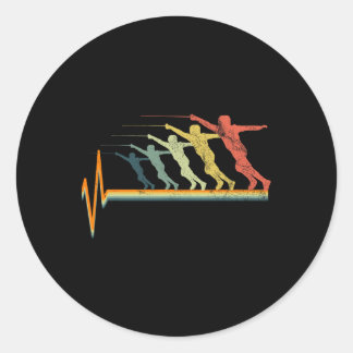 Sticker Rond Clôture Vintage Heartbeat Cadeau Amour Cadeau