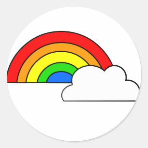 Sticker Rond Cloud arc-en-ciel
