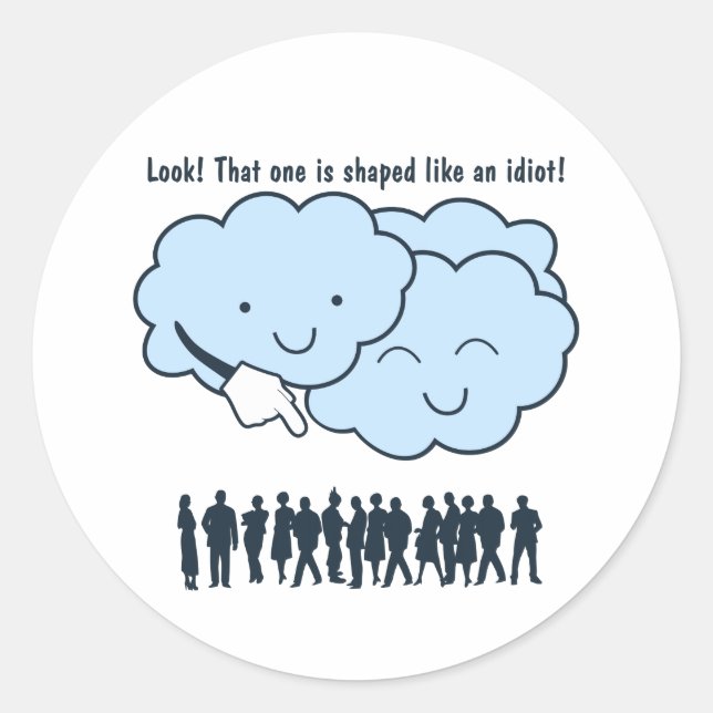 Sticker Rond Cloud Mocks Les formes humaines Drôle Caricature (Devant)