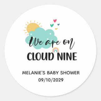 Sticker Rond Cloud Nine Baby Shower 
