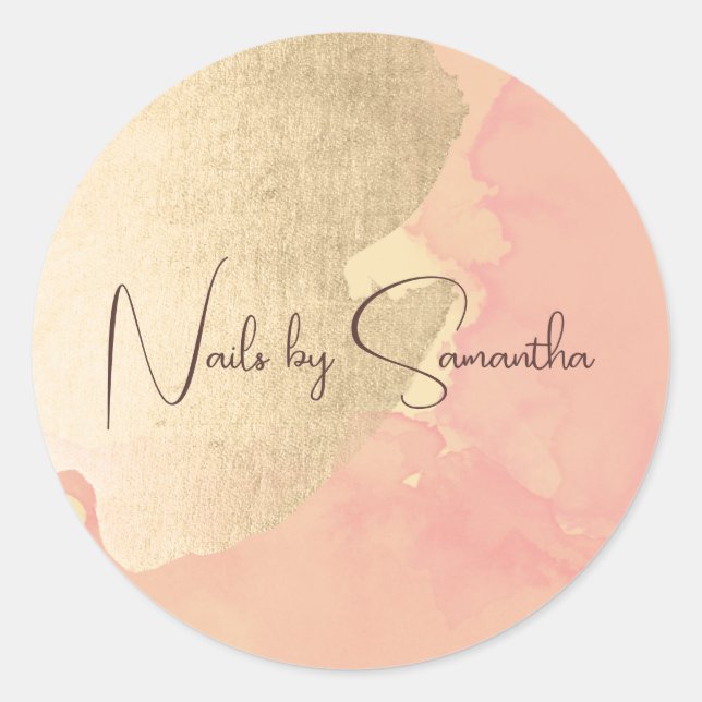 Sticker Rond Clous d'aquarelle or moderne (Devant)