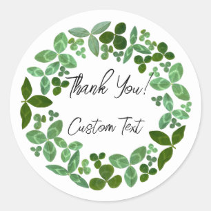 Sticker Rond Clover vert - Charme de chance vert personnalisabl