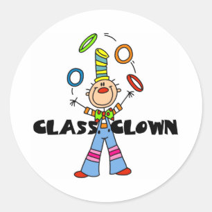 Sticker Rond Clown de classe