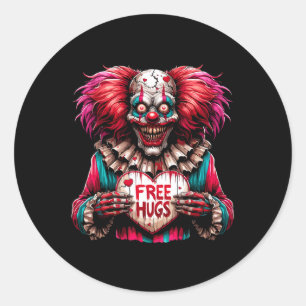 Sticker Rond Clown d'horreur de la Saint Valentin Halloween