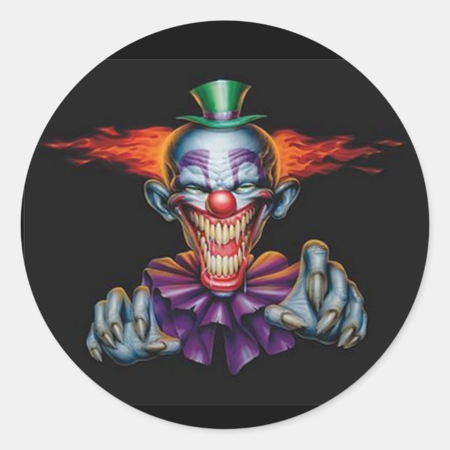 Sticker Rond Clown diabolique (Devant)