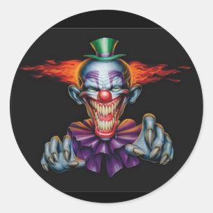 Sticker Rond Clown diabolique