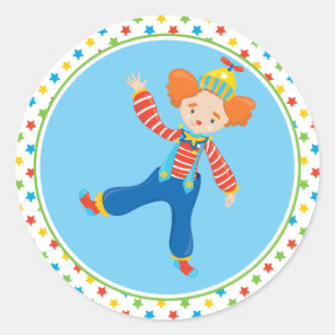 Sticker Rond Clown   drôle orienté de cirque