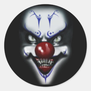 Sticker Rond Clown effrayant