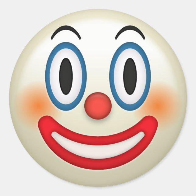 Sticker Rond Clown fou Emoji (Devant)