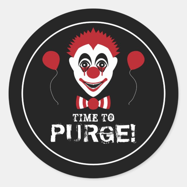 Sticker Rond Clown malin, Halloween (Devant)