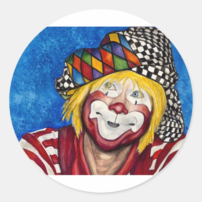 Sticker Rond Clown Ron Maslanka AKA Sam Le Clown (Devant)