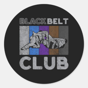 Sticker Rond Club Ceinture Noire Vintage BJJ Jiu Jitsu Brésilie