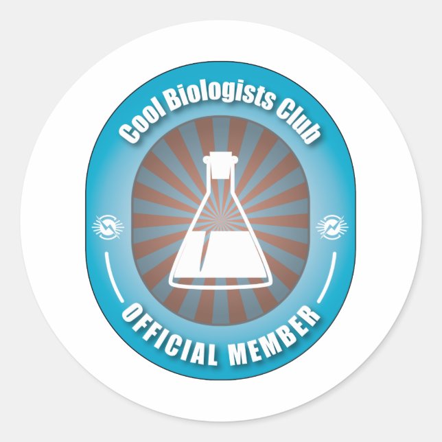 Sticker Rond Club de biologistes cool (Devant)