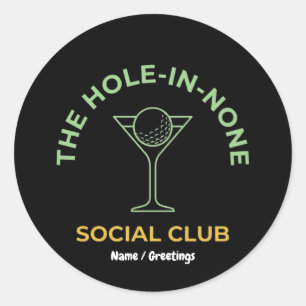 Sticker Rond Club de golf drôle et social Humour Trou-en-rien M