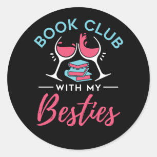 Sticker Rond Club de livres mignon avec mes besoins