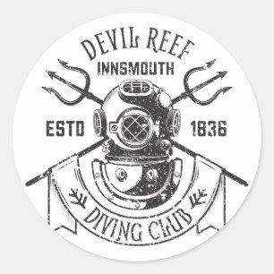 Sticker Rond Club de plongée Innsmouth Lovecraftian T-Shirt