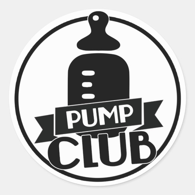 Sticker Rond Club de pompe d'allaitement (Devant)