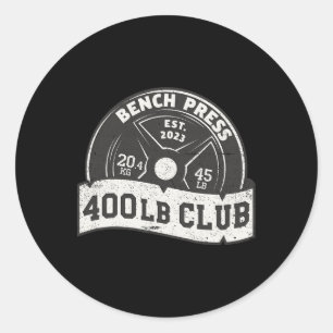 Sticker Rond Club de presse à banc de 180 kg levée de terre ent