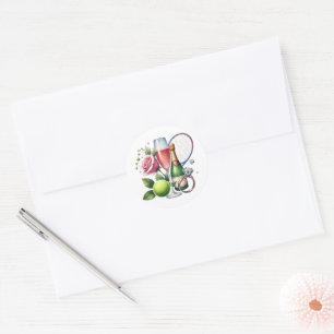 Sticker Rond Club de Tennis Chic Social Bachelorette