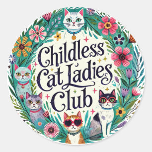 Sticker Rond Club féminin sans chats