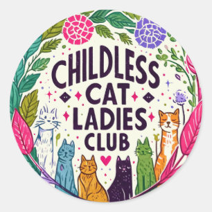 Sticker Rond Club féminin sans chats