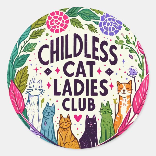 Sticker Rond Club féminin sans chats (Devant)