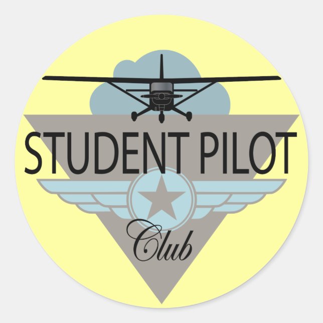 Sticker Rond Club pilote étudiant (Devant)