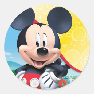 Sticker Rond Clubhouse Mickey Mouse   Playhouse