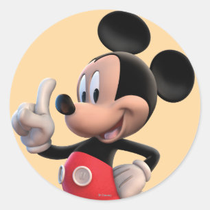 Sticker Rond Clubhouse Mickey Mouse   Pointing