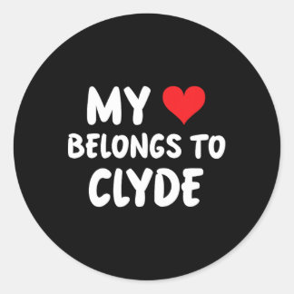 Sticker Rond Clyde - Mon cœur appartient à Clyde - Amour 