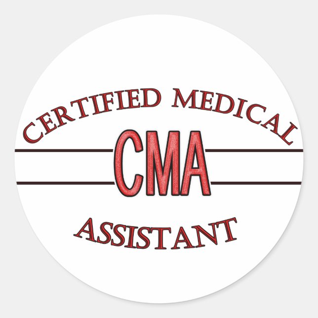 Sticker Rond CMA a certifié le LOGO d'aide médical (Devant)