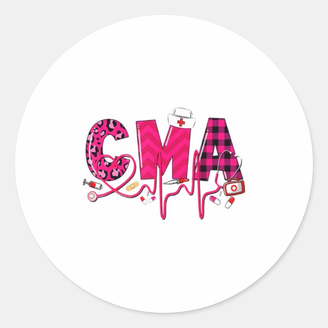 Sticker Rond Cma Medical Istant Valentines Day Nursing Valen  (Devant)