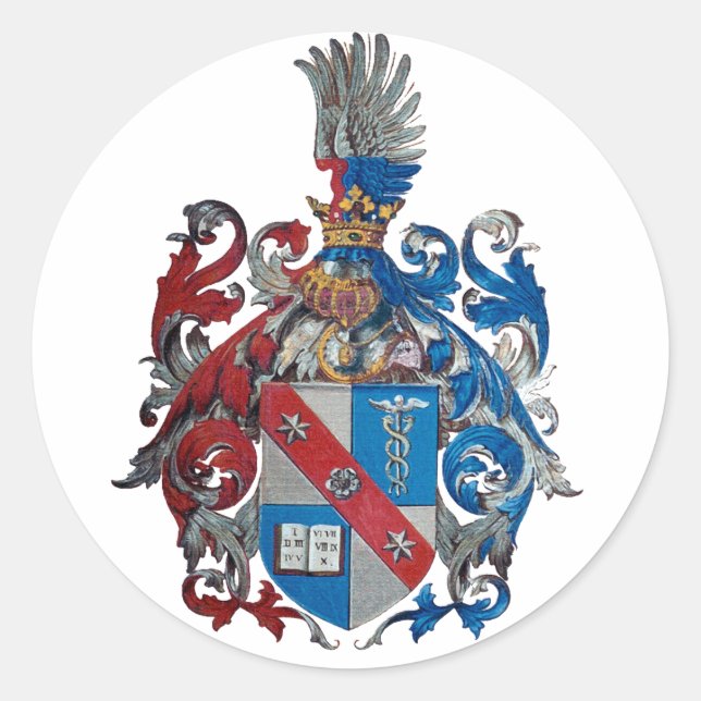 Sticker Rond Coat of Arms of the Ludwig Von Mises Family (Devant)