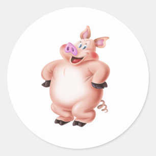 Sticker Rond Cochon, cerdo, porco, Schwein, cochon