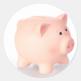 Sticker Rond Cochon d'asperge rose