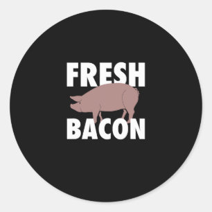 Sticker Rond Cochon de barbecue de louvette de porc frais de ba