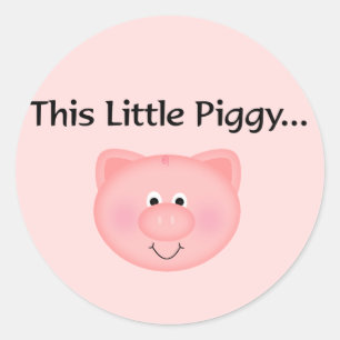 Sticker Rond Cochon Rose Ce Petit Cochon