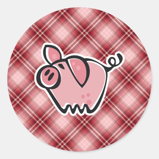 Sticker Rond Cochon rouge (Devant)