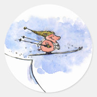 Cochon Volant - Cochon Athlète de Saut à Ski Cool