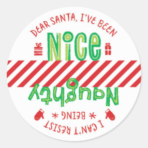Sticker Rond Cochonne de Noël de Noël de Nice Père Noël