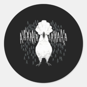 Sticker Rond Cockatoo fou hurlant
