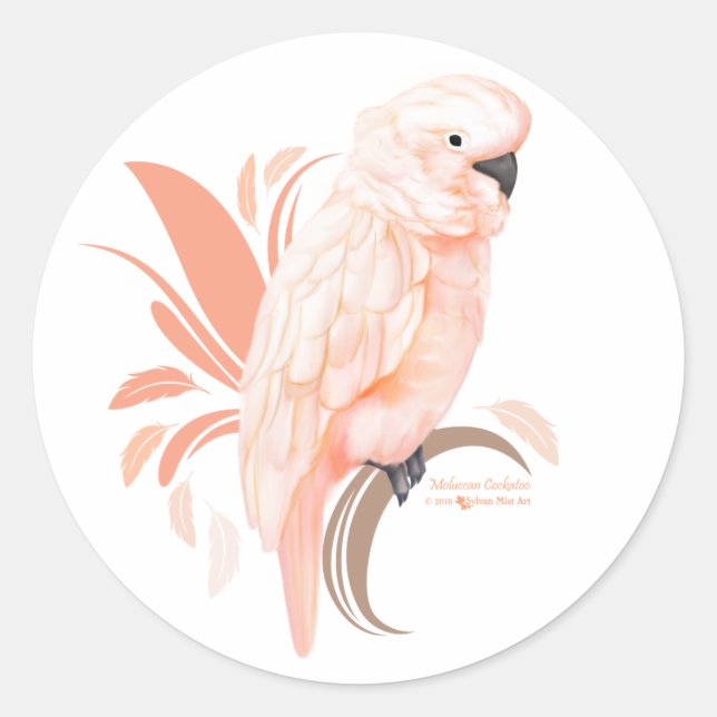Sticker Rond Cockatoo Moluccan (Devant)